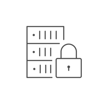 Server protection line outline icon