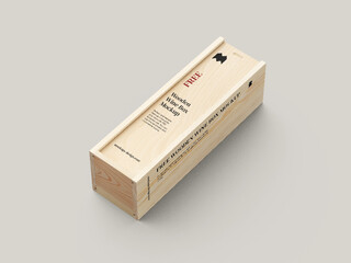 Mockup, wooden box, 3d.