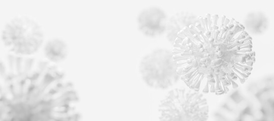 Macro coronavirus(covid-19) cell omicron variant B.1.1.529, Mutated coronavirus SARS-CoV-2 flu disease pandemic, 3D render illustration isolated on white background