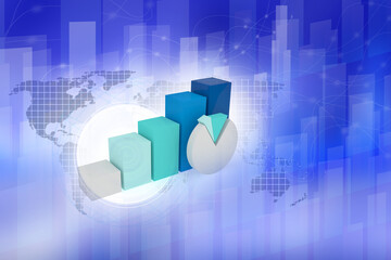 Fototapeta premium 3d illustration business graph pie chart concept 