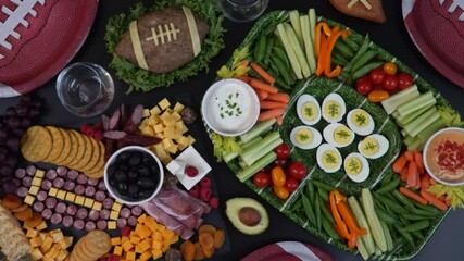 Vegetable platter especially for american football game celebration.