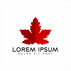 Canadian vector symbol, Maple leaf vector icon on a white background