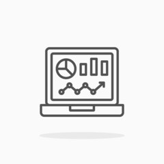 Laptop icon. Editable Stroke and pixel perfect. Outline style. Vector illustration. Enjoy this icon for your project.