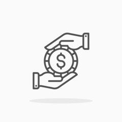 Loan icon. Editable Stroke and pixel perfect. Outline style. Vector illustration. Enjoy this icon for your project.