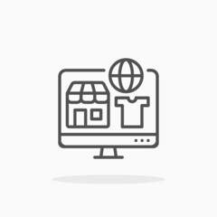 Ecommerce icon. Editable Stroke and pixel perfect. Outline style. Vector illustration. Enjoy this icon for your project.