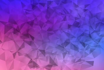 Fototapeta premium Light Pink, Blue vector polygon abstract backdrop.