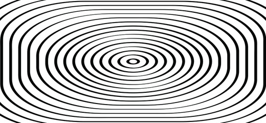 Hypnotic squares or circle spiral symbol, black and white maze background Seamless geometric line pattern. increasing or decreasing icon or pictogram. Labyrinth, square in stripes lines wave