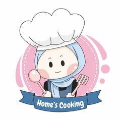 muslim chef logo mascot