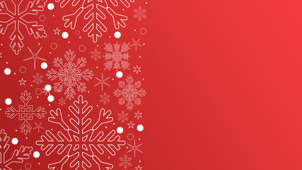 Snowflake background on red background with copy space , Flat Modern design , illustration Vector EPS 10
