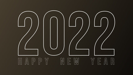 2022 Happy New Year text gold isolated on black background, fat design for content online, illustration vector EPS 10