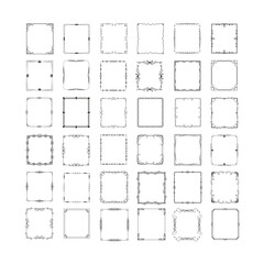 Set of elegant rectangular frames for decorating and creating photos.