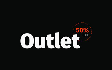 Outlet sales vector template - 50% OFF