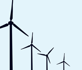 alternative light sources, windmills on the slope. vector