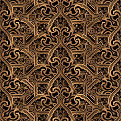 Damask luxury background vector. Golden royal pattern seamless. Filigree floral design for christmas wrapping paper, new year, beauty spa, wallpaper, birthday gift, wedding party.