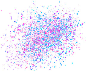 Colored holiday wallpaper with geometric elements on white. Bright background with confetti. Texture from glitters. Festive frame. Print for banners, posters, t-shirts and textiles. Greeting cards