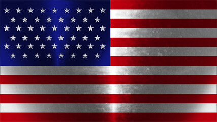 Fototapeta premium USA national flag. Flat image vector with metallic look. 3d shadow and light on surface.