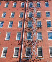 Old mill New England mill building fire escape