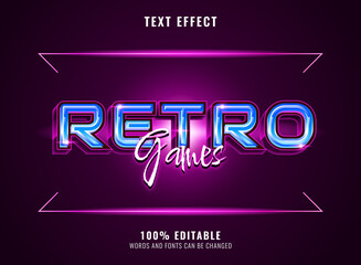 modern futuristic retro games text effect