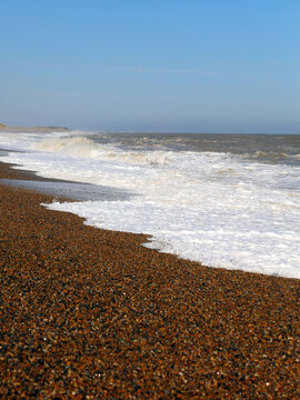 Waves receding on Weybourne Beach, Norfolk
