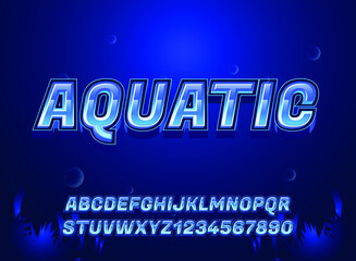 modern aquatic water ocean text effect template