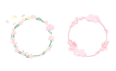 Round Flower Frame With Petals