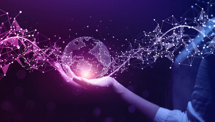Metaverse Technology.Next generation technology.Global networking connection,science, innovation...