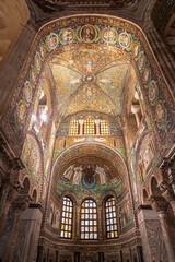 Ravenna, Italy - 01.11.2021 - Famous Early Christian Mosaics at San Vitale Church in Ravenna,...