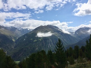 mountains and clouds