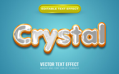 Crystal text effect with golden style