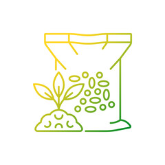 Granular fertilizer gradient linear vector icon. Plants growth increasing. Grass and crops nourishment. Thin line color symbol. Modern style pictogram. Vector isolated outline drawing