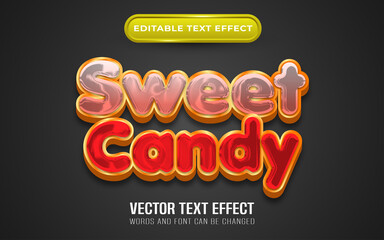 Sweet candy text effect with golden style