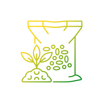 green gradient seeds bag and sprout clip art preview