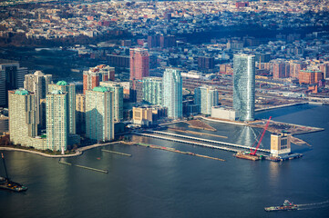 Veduta panoramica di Paulus Hook dalla torre del World Trade Center in New York