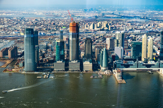 Veduta panoramica di Paulus Hook dalla torre del World Trade Center in New York