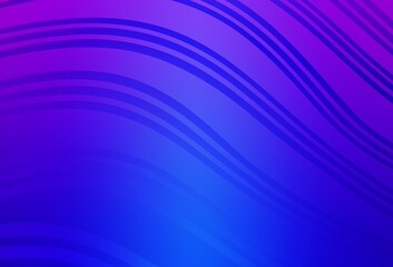 Fototapeta premium Light Pink, Blue vector backdrop with curved lines.