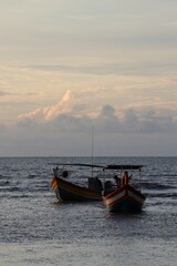 Naklejka premium boat on the beach