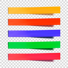 long colorful stickers set isolated on light.