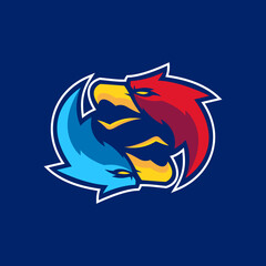 Eagle Red & Blue Sports Logo Templates