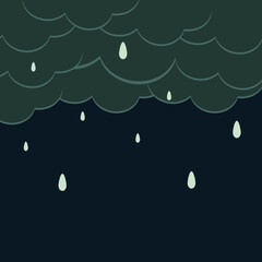 dark clouds with raindrops, vector design