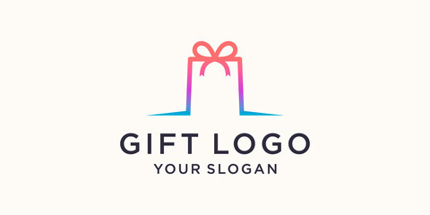 Gift Shop Logo Symbol Template Design Vector, Emblem, Design Concept, Creative Symbol, Icon