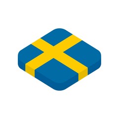 Sweden. National flag. Vector isometric flat 3D icon