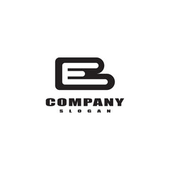Fototapeta premium Initial Letter B and E Logo. Black BE EB Linked Logo Isolated on White Background. Design vector Template Element