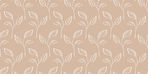 Retro 60s 70s Foliage Seamless Pattern