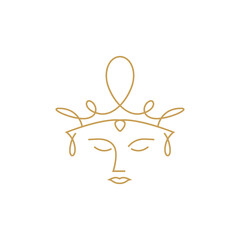 Women with Crown minimalis beauty spa salon cosmetic Logo design