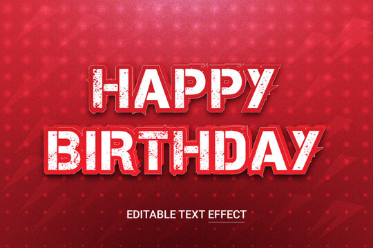 Happy Birthday Editable Text Effect Design template