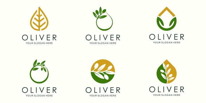olive oil logo and icon set. design template vector.
