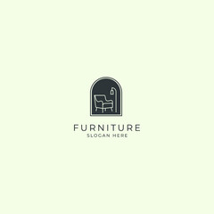 Minimalist Furniture of Interior silhouettes logo