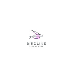 Minimalist Bird line logo design