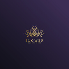 Luxury Abstract Flower Nature Logo design