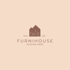 Silhouette of Furniture house logo design